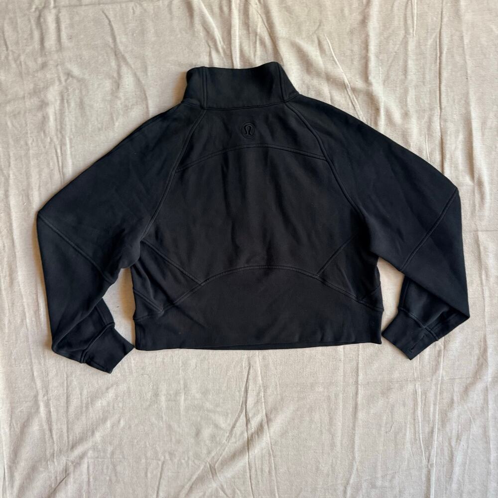 Lululemon Sweatshirt Womens M/L Scuba Quarter Zip Pull Over Cropped Thumb Holes - Picture 10 of 11
